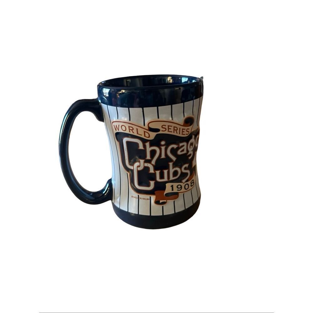 Boelter Brands Blue White Chicago Cubs 1908 World Series Relief Mug